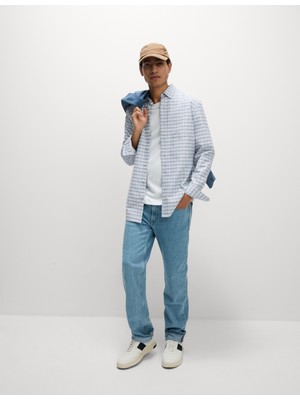 Marks & Spencer %100 Pamuklu Kareli Oxford Gömlek