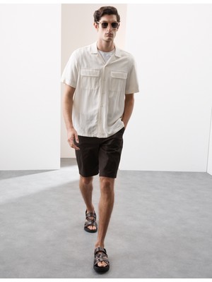 Marks & Spencer Pamuk Karışımlı Regular Fit Lightweight Chino Şort