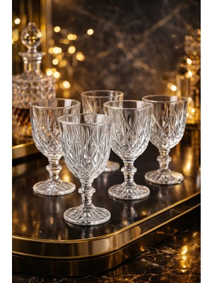 Yzhome Lüks 6'lı Cam Ayaklı Kahve Yanı Bardak Seti Takımı