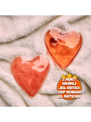 Kalp Şekilli Sihirli Jel Isıtıcı - Isınmatik - Cep Sobası - Avcı Balıkçı Dağcı Kamp El Isıtıcısı - 2 Adet