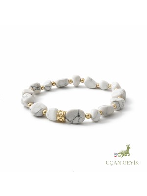 Uçan Geyik Havlit Doğal Taş Bileklik - Sakinlik, Enerji, Sabır, Sarmal Tasarım