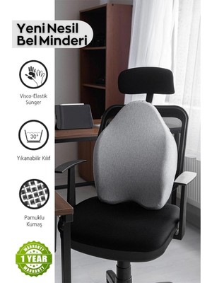 Viscomina Ortopedik Bel Yastigi Visco Sandalye Minderi Sandalye Yastıgı-Yeni Nesil