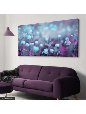 Evine Moda Kelebek Çiçek Tek Parça Kanvas Canvas Tablo Tablo
