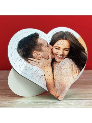 Miracix Kişiye Özel A4 Kalp Puzzle 80 Parça – Fotoğraflı Romantik Hediye