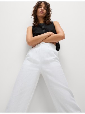 Marks & Spencer Saf Keten Tapered Pantolon