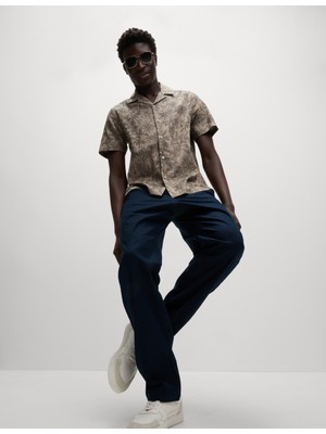 Marks & Spencer Loose Fit Pamuk Keten Karışımlı Pantolon