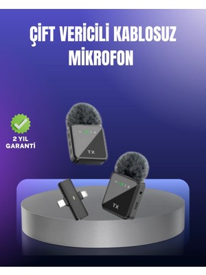 Moresun Buğz Vlog Podcast ve Röportajlar Için Kablosuz Çift Yaka Mikrofon