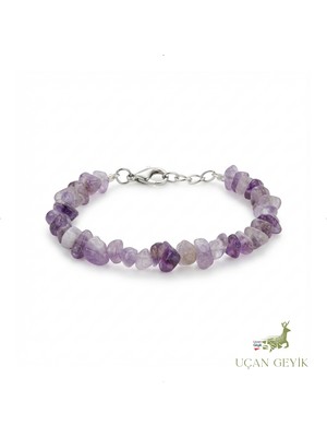 Ametist Kırıktaş Doğal Taş Bileklik – Negatif Enerji Dönüştürücü Şifa ve Meditasyon Taşı, El Yapımı Unisex Takı