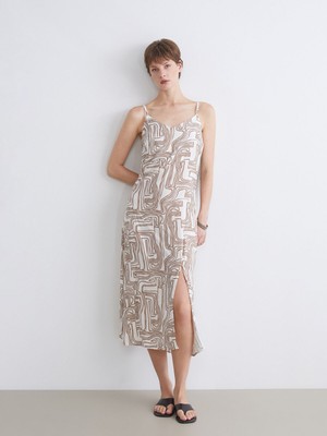 Lc Waikiki Yeni Sezon V Yaka Desenli A Kesim Elbise