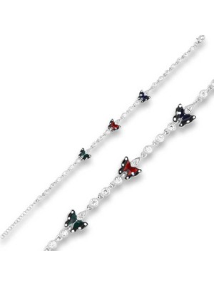 Erseyy ​925 Ayar Gümüş Mineli Kelebek Bileklik