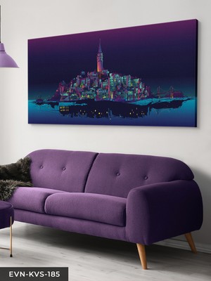 Evine Moda Renkli Istanbul Tek Parça Kanvas Canvas Tablo Tablo