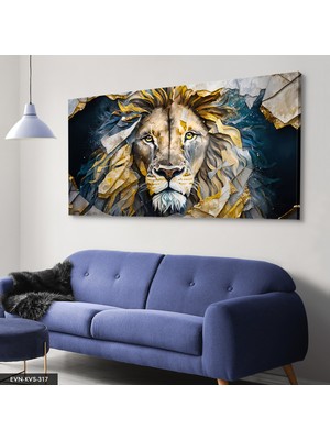 Evine Moda Aslan Kafası Soyut Arkaplan Tek Parça Kanvas - Canvas Tablo