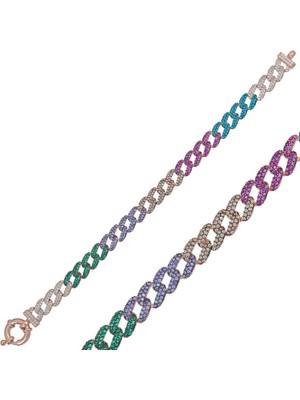 Erseyy 925 Ayar Gümüş Renkli Taşlı Gurmet Bileklik