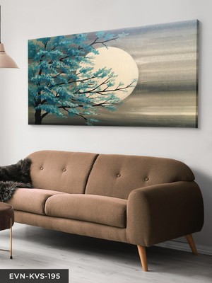Evine Moda Ağaçlar Arasında Güneş Tek Parça Kanvas Canvas Tablo Tablo
