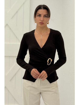 Pepicino Acı Kahve Tokalı Bluz 251040