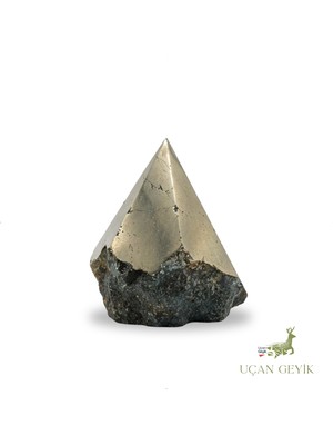 Uçan Geyik Piramit Şeklinde Pirit Taşı - Bolluk ve Zenginlik Sembolü