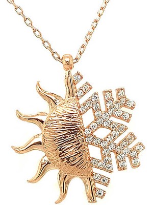 Erseyy 925 Ayar Gümüş Güneş Kartanesi Bayan Gümüş Kolye