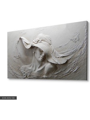 Evine Moda Masum Kadın Tek Parça Kanvas Canvas Tablo Tablo