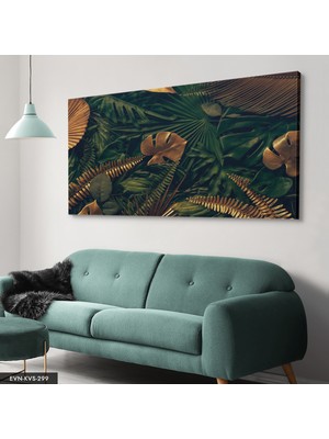Evine Moda Doğa Yaprak Tek Parça Kanvas - Canvas Tablo