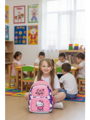 Neşeli Home Kız Çocuk Hello Kitty Temalı Anaokulu Sırt Çantası Sevimli Tasarım, Su Geçirmez ve Hafif Yeni Sezon