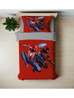Spiderman Temalı Baskılı Tek Kişilik Nevresim Takımı