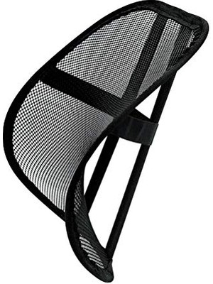 Ortopedik Terletmeyen File Bel Desteği Sırt Minderi Siyah