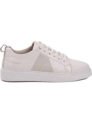 Ayakmod Beyaz Hakiki Deri Erkek Casual Ayakkabı 061316L M