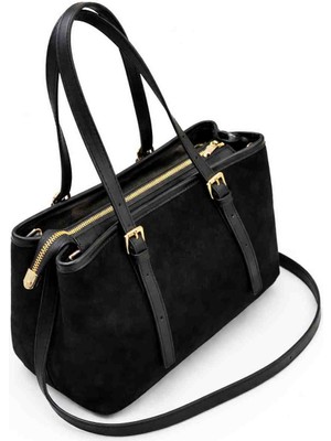 Valeriona Milano Kadın Hakiki Deri Süet Günlük Omuz Çantası