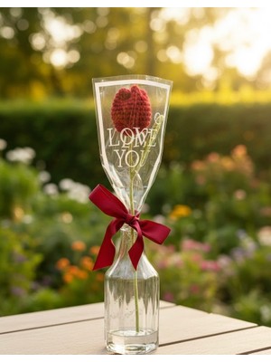 Henera Atelier El Örgüsü Solmayan Kırmızı Lale / Sevgililer Günü / Anneler Günü /doğum Günü/öğretmenler Günü/çiçe