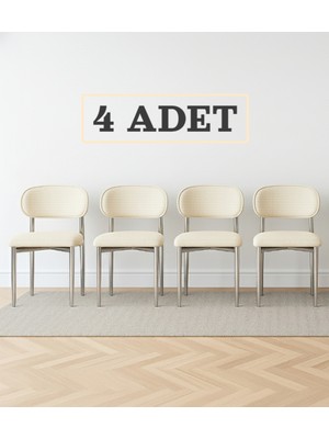 JoyMassa Polo Sandalye 4 Adet Nikel Ayaklı