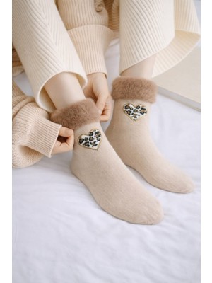 Gigi Giyim Peluş Kürk Bilekli Kadın Çorap