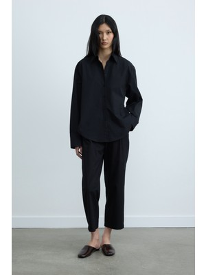 Suud Collection Siyah Page Oversize Gömlek