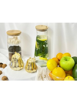 Aden Glass Sevgililer Günü Hediyesi Armut Biblo 2 Li Biblo Dekor Obje 11 cm ve 13 cm