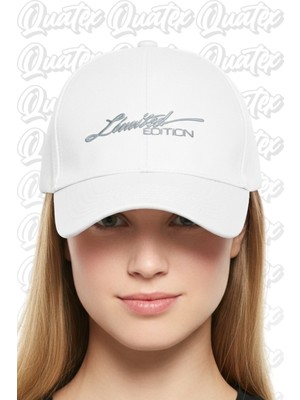 Quatex Limited Edition Nakışlı Şapka – Beyaz %100 Pamuk Gabardin Unisex Model