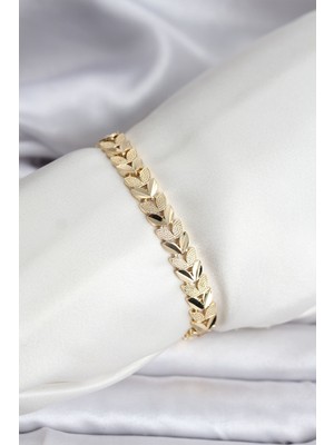 14K Gold Renk Kaplama Başak Model cm Kadın Bileklik EB-53-VICE/(1395) 4837