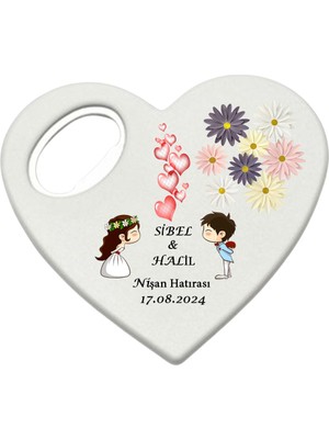 Bfm Dijital Baskı Merkezi Düğün Nikah Nişan Kına Organizasyonları Için Kişiye Özel Kalp Magnet Açacak