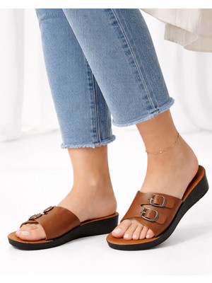 Wordex Polex 5054-C Günlük Çift Tokalı Kadın Hafif Terlik