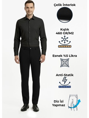 goffra Erkek North Esnek Relaxed Beli Lastikli Jogger Pantolon Siyah M702-R0311-04