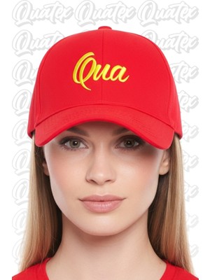 Quatex Qua Nakışlı Şapka – Kırmızı %100 Pamuk Gabardin Unisex Model