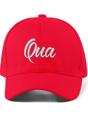Quatex Qua Nakışlı Şapka – Kırmızı %100 Pamuk Gabardin Unisex Model