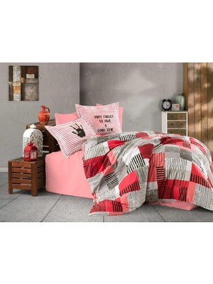 Pazarcan Tek Kişilik Poplin Nevresim Takımı Bermuda Koral