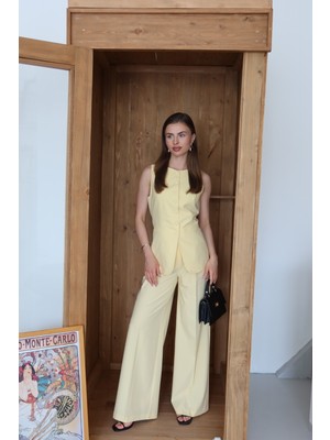 Vuntal Sırt Bağlama Detaylı Yelek Ikili Takım