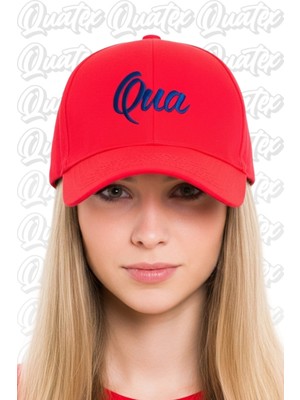 Quatex Qua Nakışlı Şapka – Kırmızı %100 Pamuk Gabardin Unisex Model