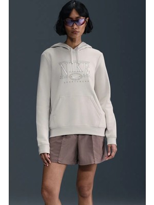 Nike Club Fleece Gx Hoodie Women Sweatshirt Kapüşonlu Kadın Kazak Krem