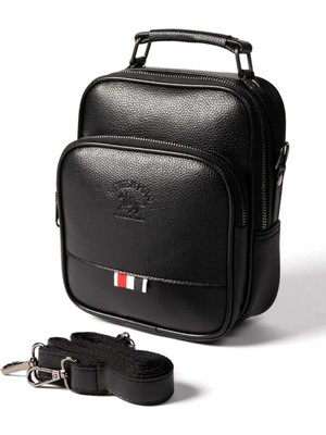 Sannora Bags Erkek Siyah El ve Omuz Çantası Çapraz Askılı