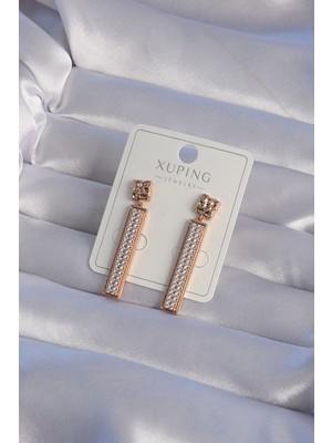 Marsilyan Xuping Rose Renk Zirkon Taşlı Su Yolu Küpe