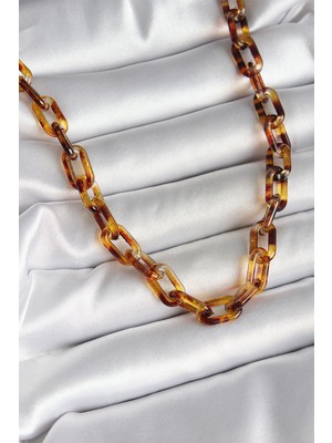 Marsilyan Leopar Desenli Mika Zincir Kadın Kolye