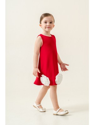 Eray Kids Kız Çocuk Çiçek Detaylı Kolsuz Doğum Günü Özel Gün Şık Abiye (2-8 Yaş)