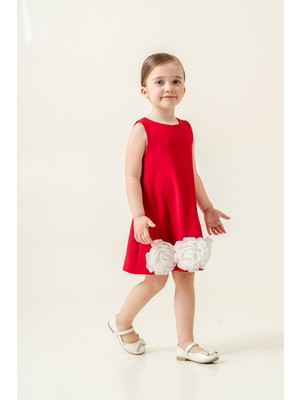 Eray Kids Kız Çocuk Çiçek Detaylı Kolsuz Doğum Günü Özel Gün Şık Abiye (2-8 Yaş)