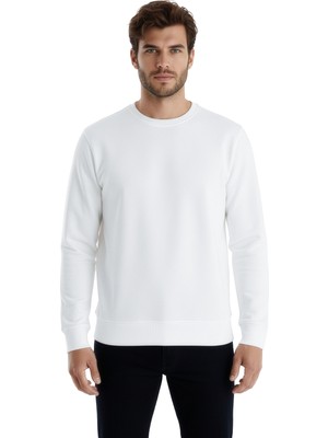 goffra Erkek Focus Esnek Kumaş Yumuşak Dokulu Günlük Sweatshirt Ekru M401-R0342-01